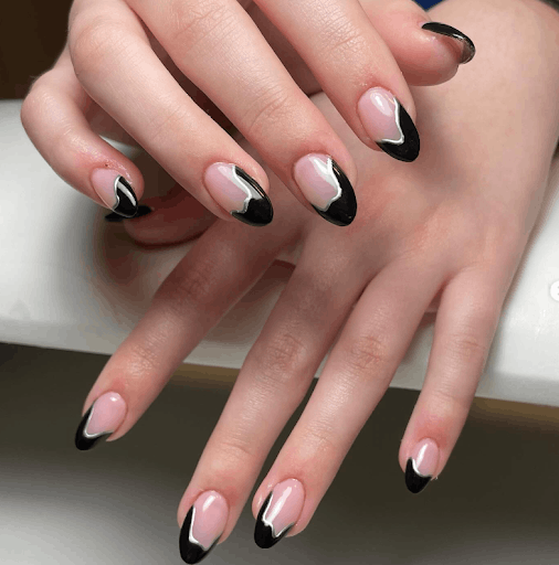 How to DIY Black French Tip Nails for Short Square Nails